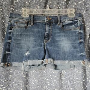 J Crew distressed denim rolled hem jean shorts 29R